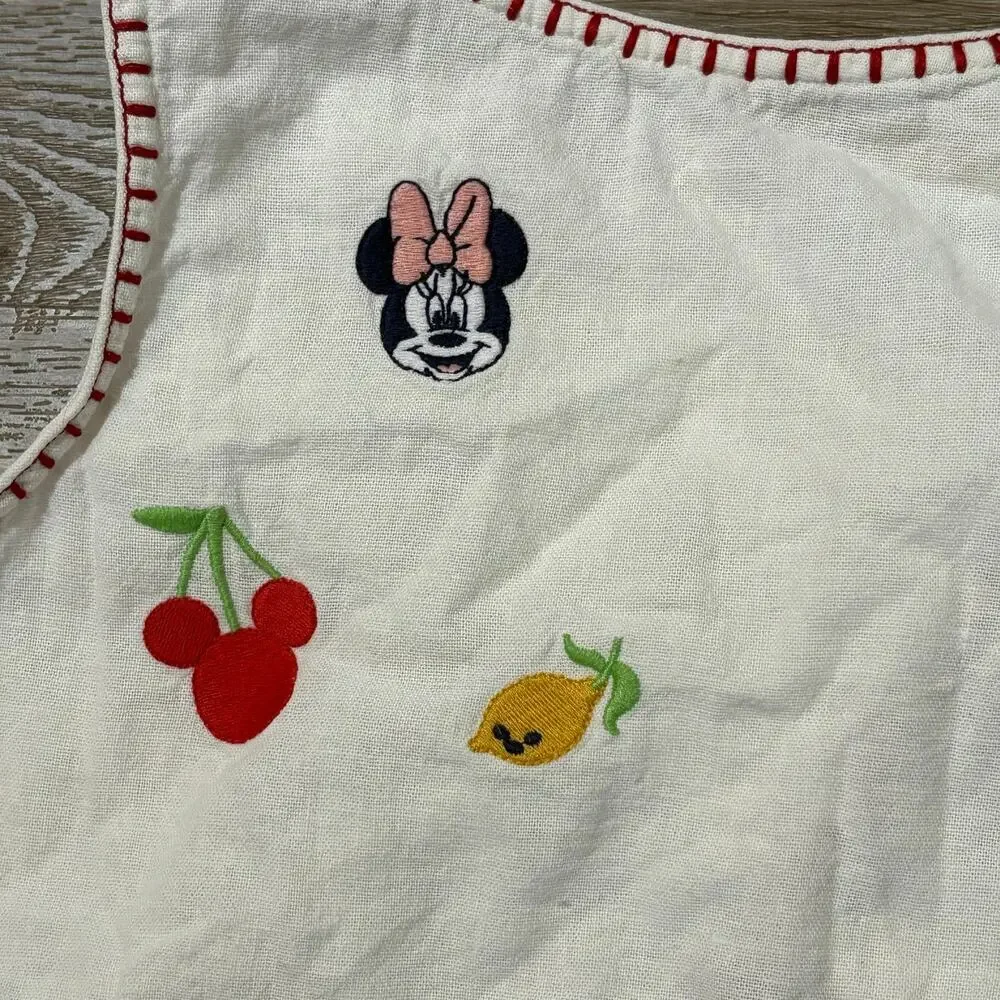 Old Navy x Disney Minnie Mouse Embroidered Fruit Whipstitch Top L 10-12​